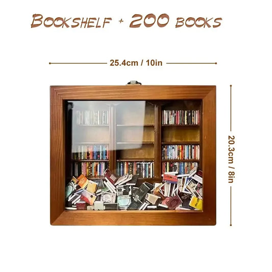 Anti-Angst-Bücherregal-Ornament, Holz-Bücherregal, Vitrine, Stressabbau-Bücherregal, Desktop-Dekoration für Buchliebhaber, Geschenke