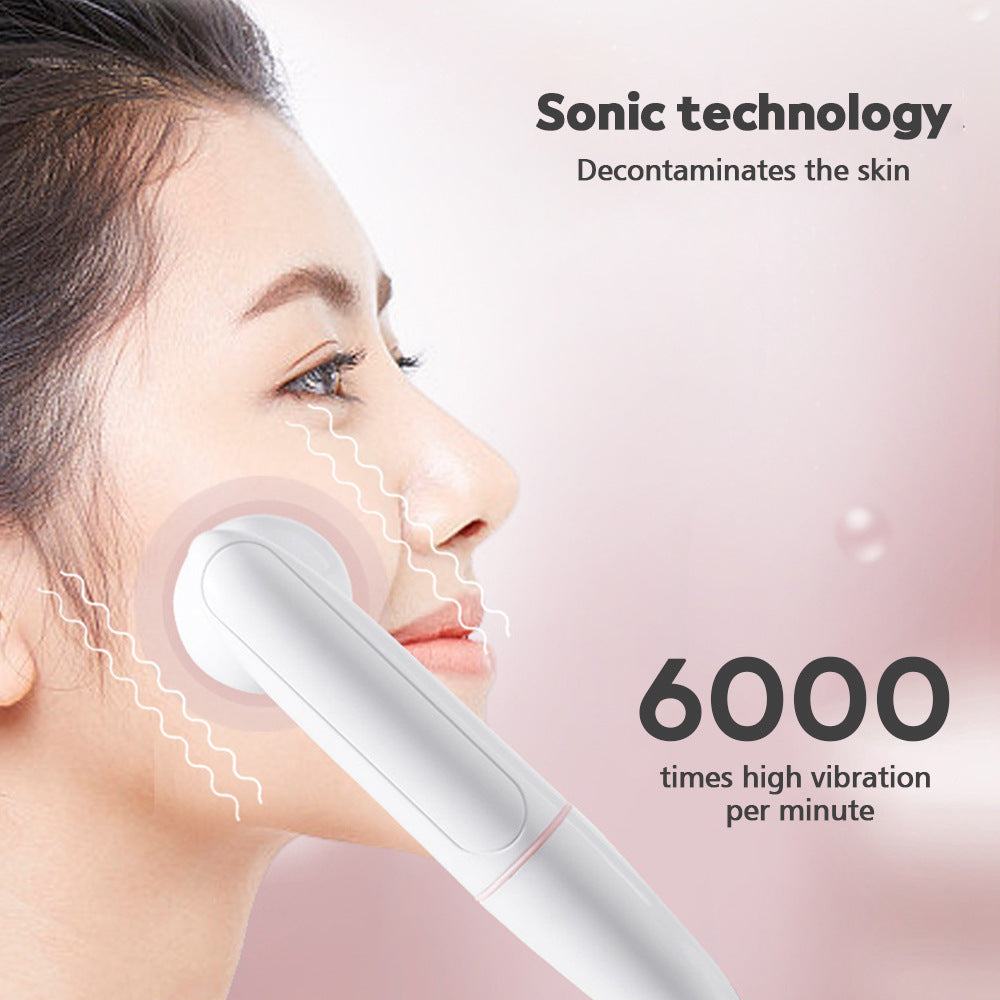2-Speed 2-In-1 Silicone Facial Cleanser Sonic Vibration Face Wash Brush Electric Face Wash Pore Cleanser