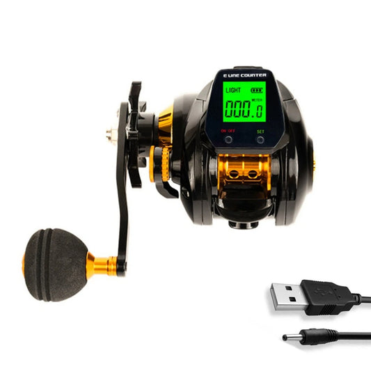 7.2:1 Digital Fishing Baitcasting Reel With Accurate Line Counter Large Display Bite Alarm Counting or Carbon Sea Fishing Rod