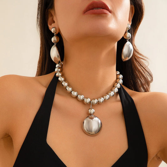 Minimalist Beaded Necklace Choker Women's Geometry Cyber Style Beaded Necklace Jewelry